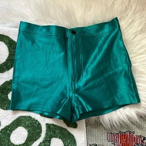 American Apparel Teal Metallic Shorts